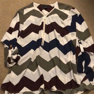 Women’s Rue Plus chevron blouse 3x
